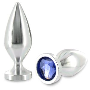 Metal Hard Anaalplug van aluminium met kristal, 5,71 cm Metal Hard Anaalplug van aluminium met kristal, 5,71 cm - Afbeelding 1