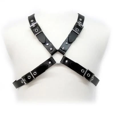 Leren Body Zwarte Gesp Harness voor Mannen