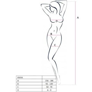 Passion Net-Body met kruisopening BS016 Wit One-size Passion Net-Body met kruisopening BS016 Wit One-size - Afbeelding 2
