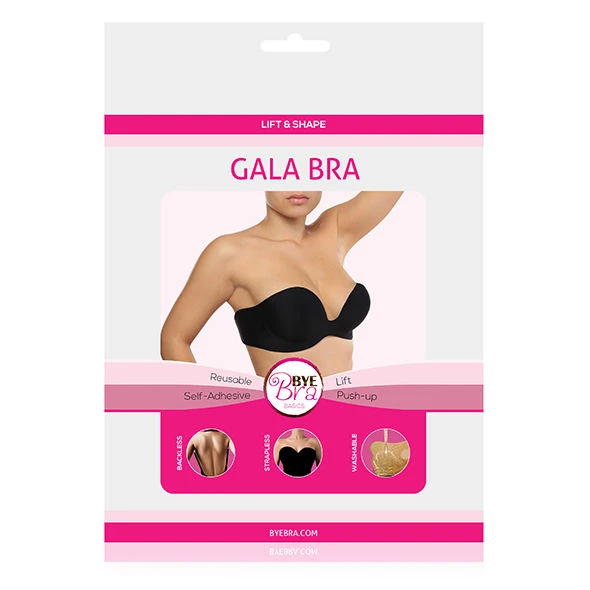 Bye Bra Gala BH met zelfklevende push-up pads, cup A zwart