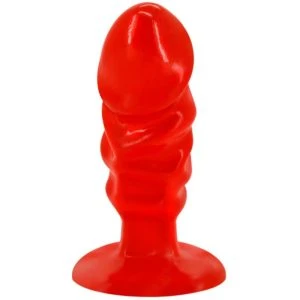Baile Unisex-Anaalplug met rode zuignap, PVC