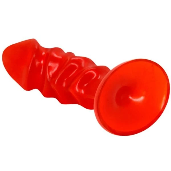 Baile Unisex-Anaalplug met rode zuignap, PVC