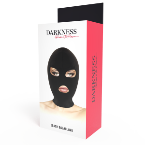 Darkness BDSM-submissiemasker met mond- en oogopening, zwart Darkness BDSM-submissiemasker met mond- en oogopening, zwart - Afbeelding 3
