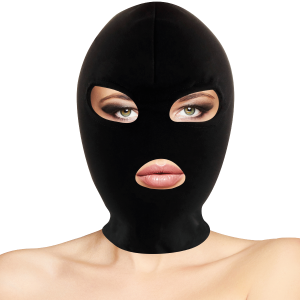 Darkness BDSM-submissiemasker met mond- en oogopening, zwart Darkness BDSM-submissiemasker met mond- en oogopening, zwart - Afbeelding 2