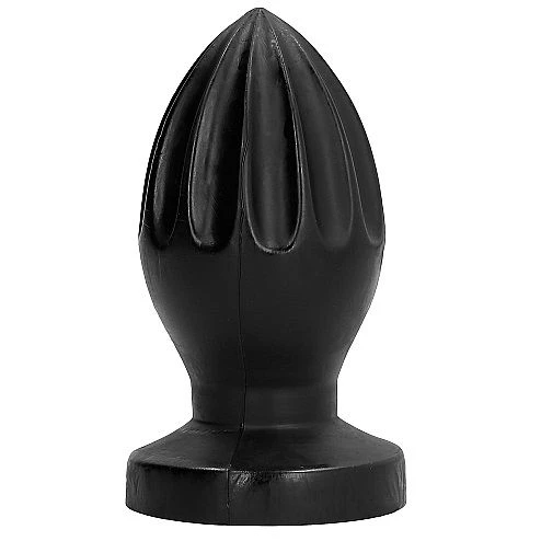All Black Anale plug met ribbels 12 x 5 cm