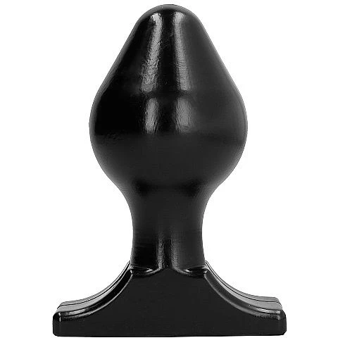 All Black Anale plug met flexibele kop 16 x 8 cm