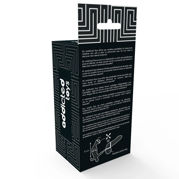 Addicted Toys Anaalplug met dubbele penisring en balring, zwart