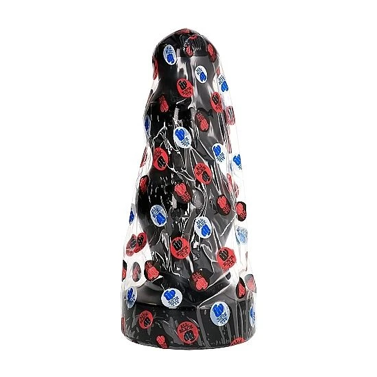 All Black PVC-anale plug groot 38 x 12 cm