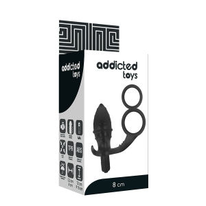 Addicted Toys Anaalplug met dubbele zwarte ring en trilling Addicted Toys Anaalplug met dubbele zwarte ring en trilling - Afbeelding 5