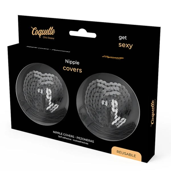 Coquette Chic Desire Nippelbedekkingen met pailletten zwart