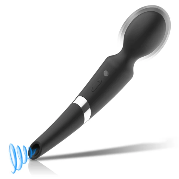 Black&silver Beck Stabvibrator met zuigfunctie siliconen Black&silver Beck Stabvibrator met zuigfunctie siliconen