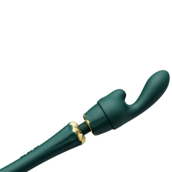 Zalo Kyro Toverstaf Vibrator met Siliconen Opzetstukken Groen