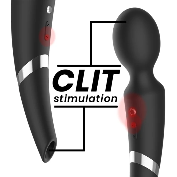Black&silver Beck Stabvibrator met zuigfunctie siliconen Black&silver Beck Stabvibrator met zuigfunctie siliconen