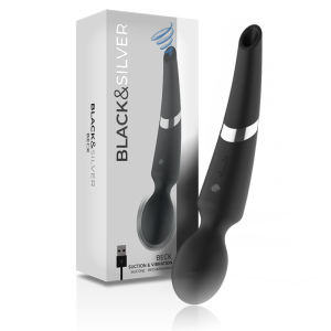 Black&silver Beck Stabvibrator met zuigfunctie siliconen Black&silver Beck Stabvibrator met zuigfunctie siliconen - Afbeelding 1