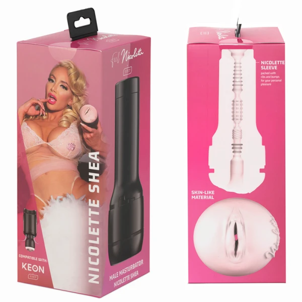 Kiiroo Keon automatische masturbator met Feel Nicolette Shea Stroker en glijmiddel