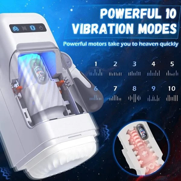 Baile Game Cup stotende Vibratie-Masturbator met Verwarmingsfunctie en Telefoonhouder Zwart