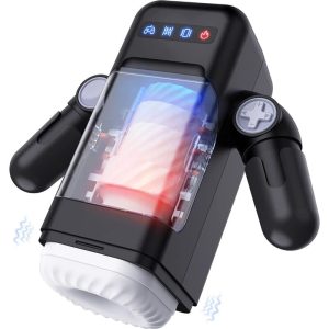 Baile Game Cup stotende Vibratie-Masturbator met Verwarmingsfunctie en Telefoonhouder Zwart Baile Game Cup stotende Vibratie-Masturbator met Verwarmingsfunctie en Telefoonhouder Zwart - Afbeelding 1