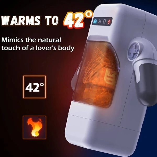 Baile Game Cup stotende Vibratie-Masturbator met Verwarmingsfunctie en Telefoonhouder Zwart