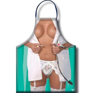 Diablo Picante Verpleegstersschort voor dames met grappige en erotische illustraties Diablo Picante Verpleegstersschort voor dames met grappige en erotische illustraties - Afbeelding 1