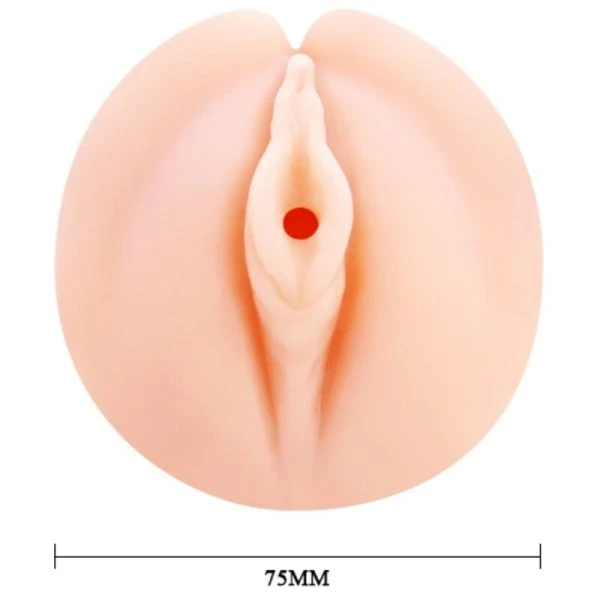 Crazy Bull Draagbare Vagina-Masturbator met geribbelde tunnel, vleeskleur