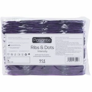 Pasante Ribs & Dots Intensity Condoms with Ribs and Dots 144 Pieces