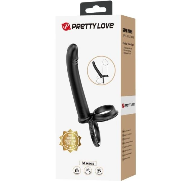 Pretty Love Dillion Dubbele Cockring met Trilling zwart Pretty Love Dillion Dubbele Cockring met Trilling zwart