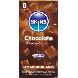 Skins Condooms met chocoladesmaak, verpakking van 8 stuks Skins Condooms met chocoladesmaak, verpakking van 8 stuks - Afbeelding 1