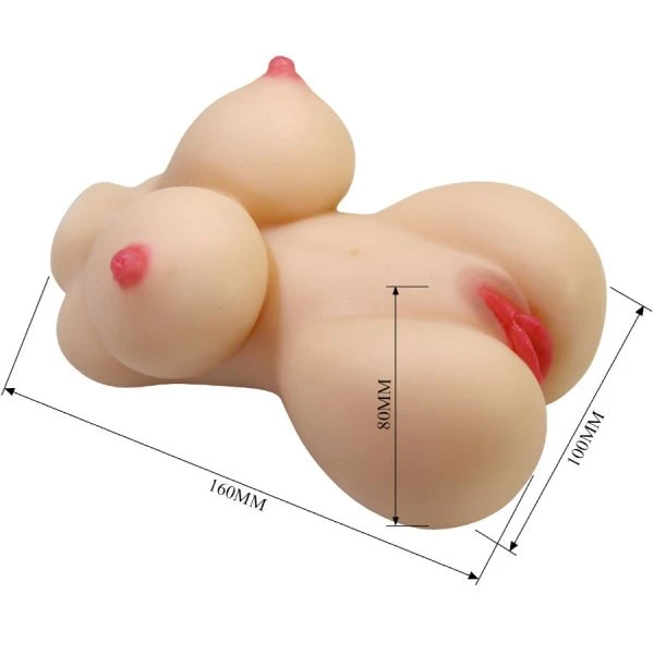 Crazy Bull Herta Mini Torso Masturbator met realistische vagina en Sort Skin-technologie