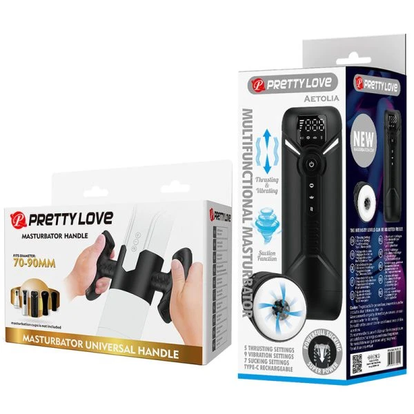 Pretty Love Aetola Automatische Masturbator met Greep, Zwart Pretty Love Aetola Automatische Masturbator met Greep, Zwart