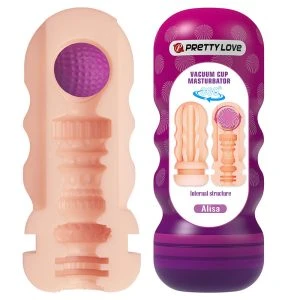Pretty Love Masturbator met zuigfunctie en binnenribbels