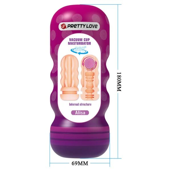 Pretty Love Masturbator met zuigfunctie en binnenribbels Pretty Love Masturbator met zuigfunctie en binnenribbels