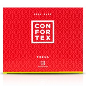 Confortex Aardbei-Condoom 144 stuks, roze transparant Confortex Aardbei-Condoom 144 stuks, roze transparant - Afbeelding 2