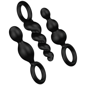 Satisfyer Anale plugs set van 3 stuks zwart, siliconen