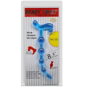 Baile Analkralen Bendy Twist van flexibel TPR, blauw Baile Analkralen Bendy Twist van flexibel TPR, blauw - Afbeelding 2