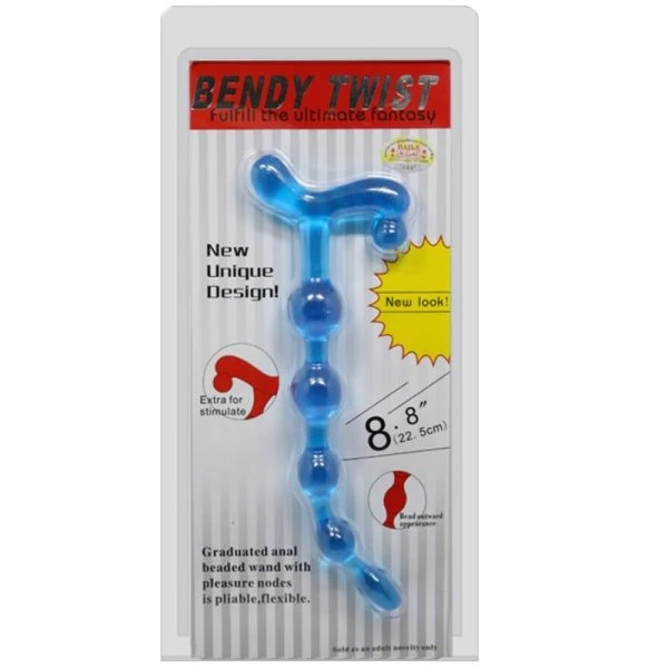 Baile Analkralen Bendy Twist van flexibel TPR, blauw
