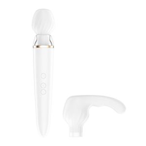 Satisfyer Double Wander App Vibrator met twee opzetstukken, wit Satisfyer Double Wander App Vibrator met twee opzetstukken, wit - Afbeelding 2