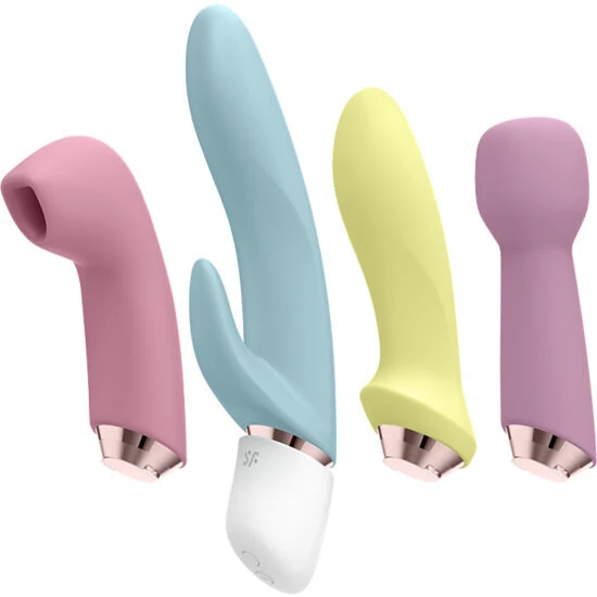 Satisfyer Marvelous Four Vibrator en luchtdrukset met 4 opzetstukken