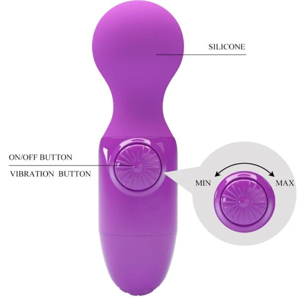 Pretty Love Lila Mini-massager met vibratie en siliconen