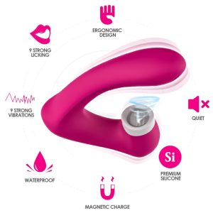 Armony Secretkiss opzetvibrator met lik- en trilfunctie, gebogen fuchsia Armony Secretkiss opzetvibrator met lik- en trilfunctie, gebogen fuchsia - Afbeelding 2
