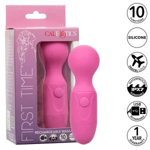 Calexotics First Time Rechargeable Massager with 10 Vibrations, Pink