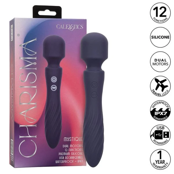 Calexotics Charisma Mystique Massager met dubbele motor, 12 functies, 21,5 cm, paars