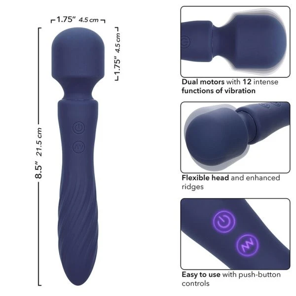 Calexotics Charisma Mystique Massager met dubbele motor, 12 functies, 21,5 cm, paars
