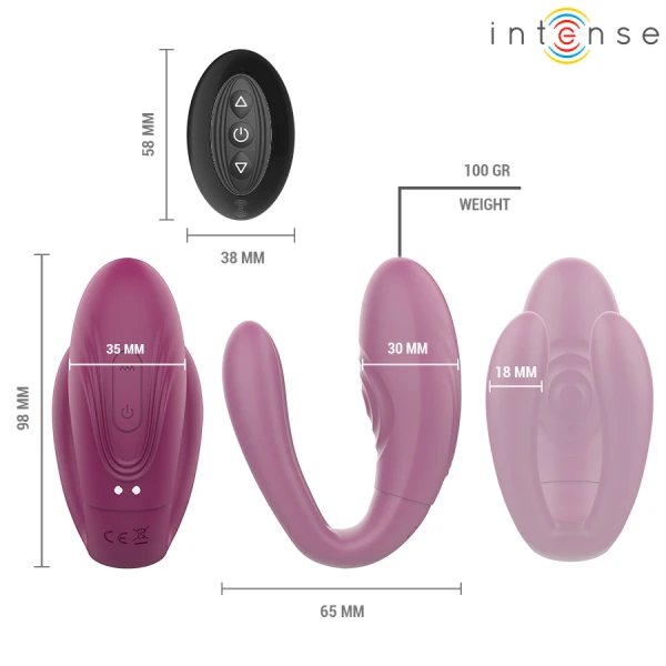 Intense Sandra Klop- en Vibratieklemstimulator met afstandsbediening Intense Sandra Klop- en Vibratieklemstimulator met afstandsbediening