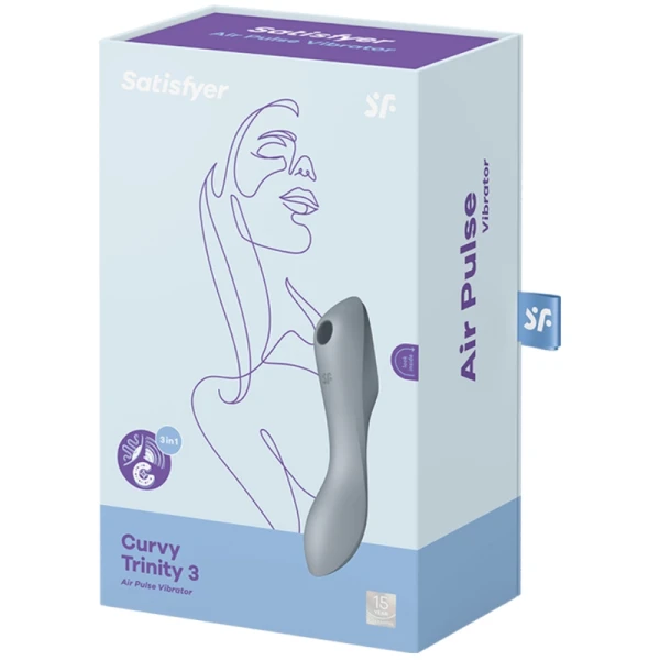 Satisfyer Curvy Trinity 3 Opvangvibrator met drukgolven en G-puntstimulatie Satisfyer Curvy Trinity 3 Opvangvibrator met drukgolven en G-puntstimulatie