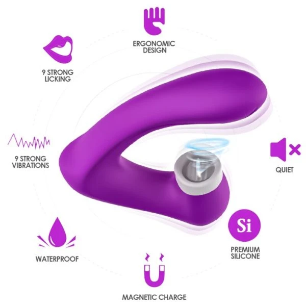 Armony Secretkiss opvangvibrator met clitoriszuiger en vibratie, gebogen paars Armony Secretkiss opvangvibrator met clitoriszuiger en vibratie, gebogen paars