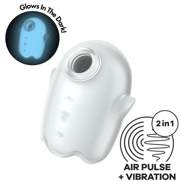 Satisfyer Glowing Ghost Air Pulse Vibrator met gloei-effect wit