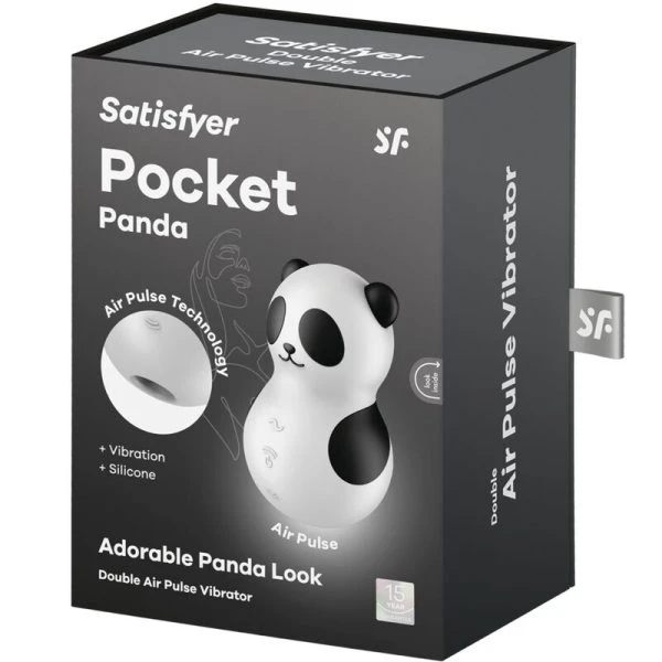Satisfyer Pocket Panda Opgelegvibrator met Luchtimpulsen