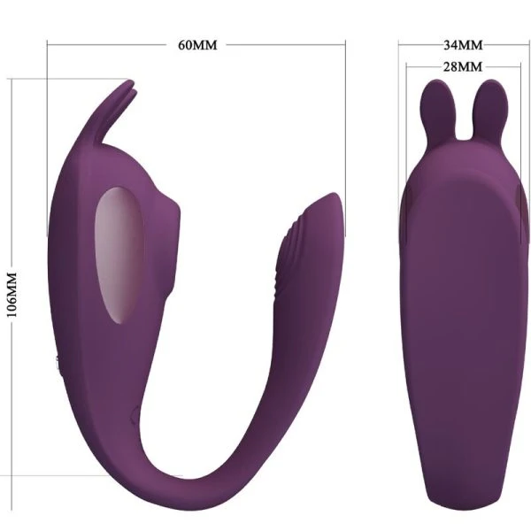 Pretty Love Shey Stimulator & Vibrator met app-afstandsbediening, paars
