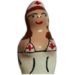 Condomerie handbemalte Neuheitskondome Krankenschwester brünett