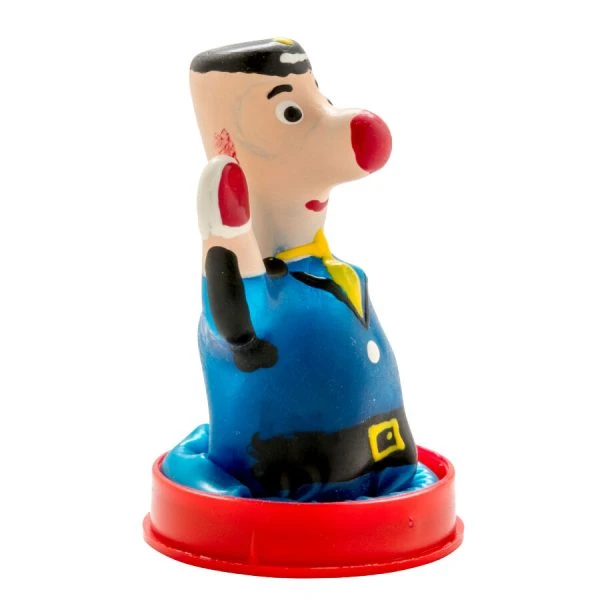Condomerie nieuwheidscondooms politieagent handbeschilderd uniek exemplaar van natuurlatex